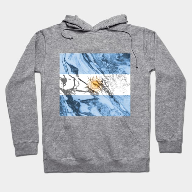 Flag of Argentina - Marble texture Hoodie by DrPen